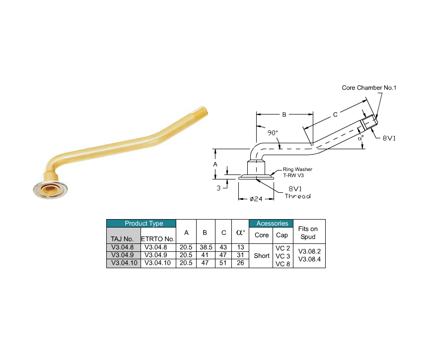 Screw on Universal Single Bent Valves